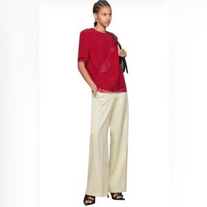 NWT Peter Do Scarlett Red Silk Slash Oversized Fit Blouse Size XS (022)